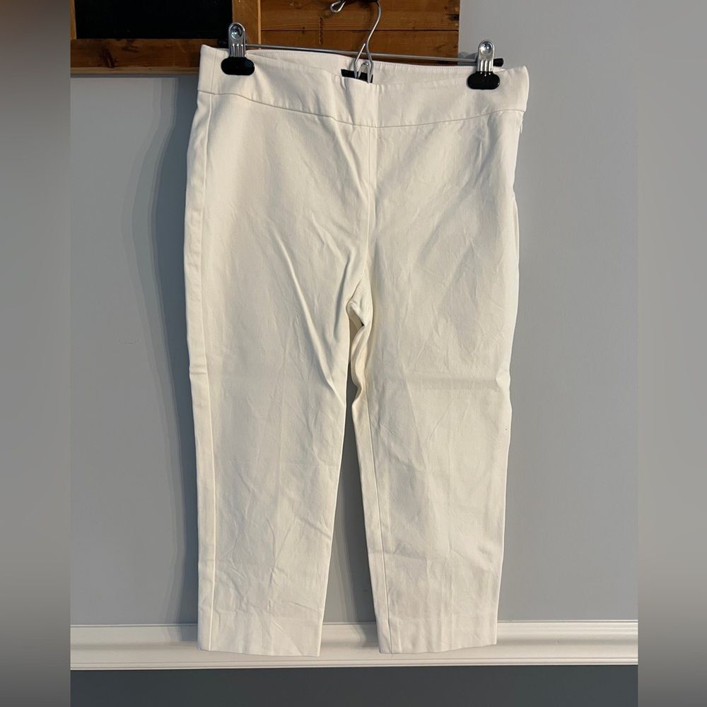 Talbots Chatham Crop White Pants Women 6P Stretch Cropped Ankle Pants